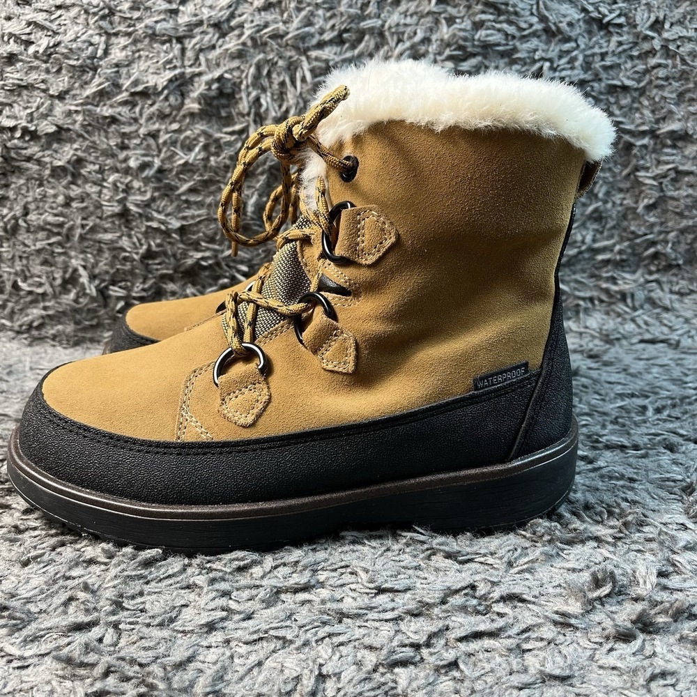 Orthofeet Stowe Waterproof Suede Leather Boots 91202 Wheat Sz Women's 7 D